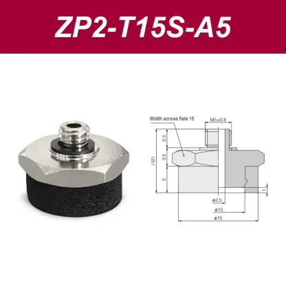 ZP2series sponge vacuum pad, ZP2-T04S-A3, zp2-T06S-A5,ZP2-T08S-A5, ZP2-T10S-B5,A external thread connection, B internal thread-BOLTTE