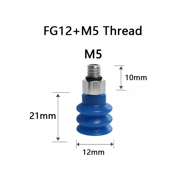 10PCS Pneumatic Vacuum Sucker FG Series with Fittings M5/G1/8 /G1/4 Silicone Suction Cup Injection Molding Machine Accessories-BOLTTE