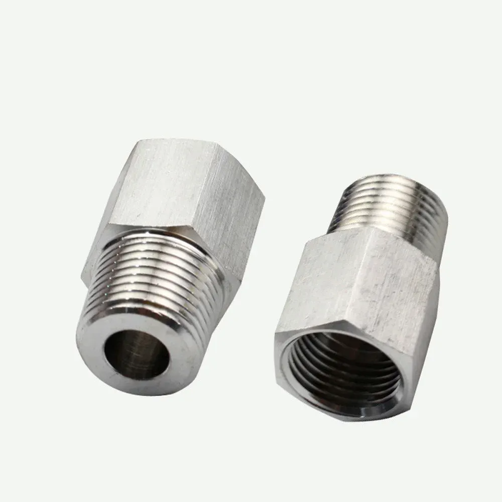 M10/14/20 1/8" 1/4" 3/8" 1/2" BSP NPT Female Male Stainlessl Reducer Bushing Pipe Fitting Connector Coupler High Pressure Gauge-BOLTTE