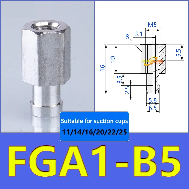 5pcs FGA Series Vacuum Suction Cups, corrugated vacuum suction cup nozzle FGA11/14/16/20/22/25/33/43/53/78-BOLTTE