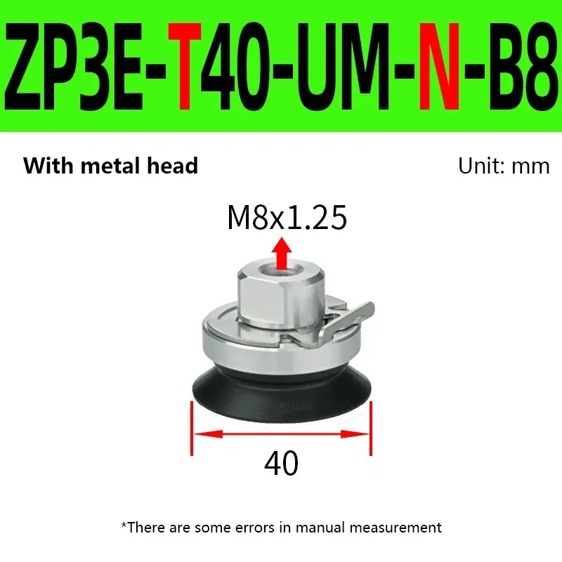 ZP3E Series Heavy Duty Vacuum Suction Cup with Fitting Head ZP3E-T32-UM-S ZP3E-T50-UM-N