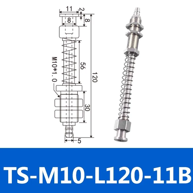 Tianxing Robot Vacuum Suction Cup Fitting M10/M12 Extend Thread Top Air Intake Sucker Buffer Connecting Rod Automation Tools-BOLTTE