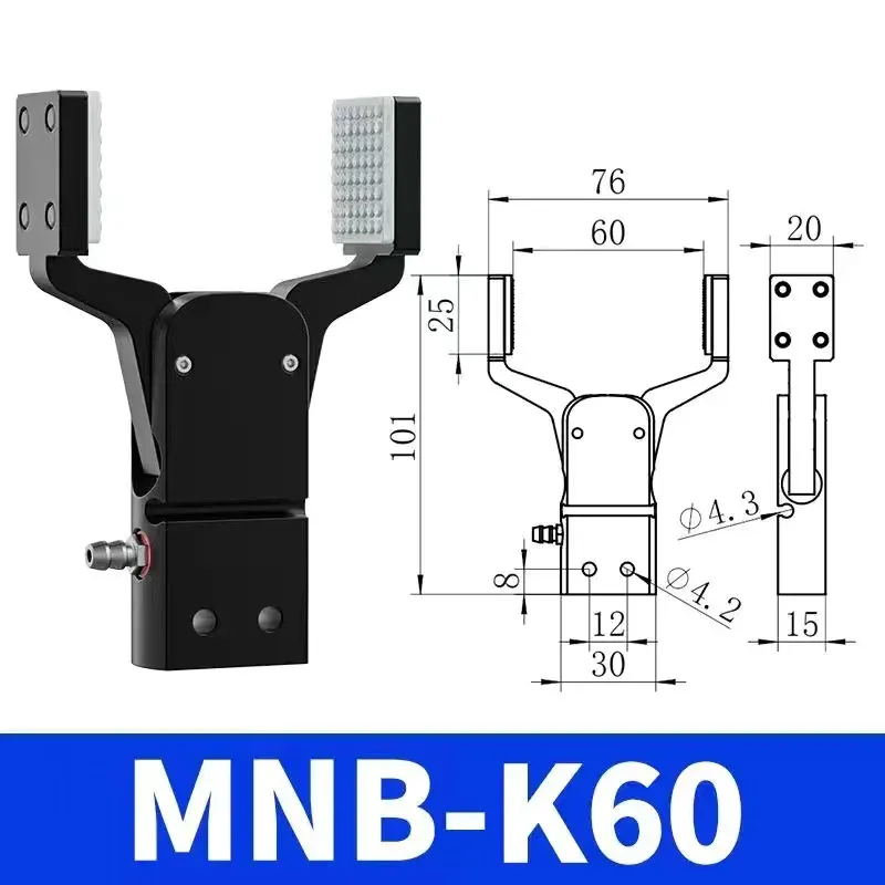 MINIB With Sensor Flat patch and Wide open grab  Air Cylinder Robotic Pneumatic Mini Robot Gripper Clamp-BOLTTE
