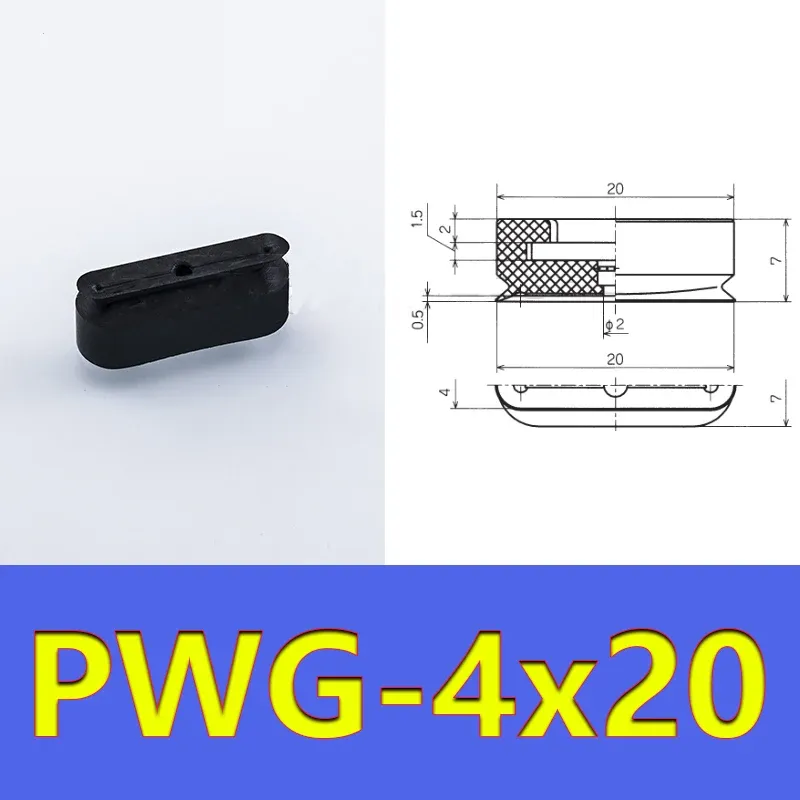 Long Oval Suction Cup Manipulator Accessories Vacuum Suction Cup Industrial Pneumatic Accessories Powerful Suction Nozzle PWG