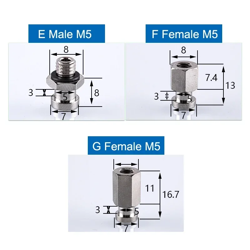 5PCS Manipulator Vacuum Sucker Fittings Hardware Adapter M4 M5 Thread Big Head Small Head Pneumatic Accessories Suction Cup Base-BOLTTE