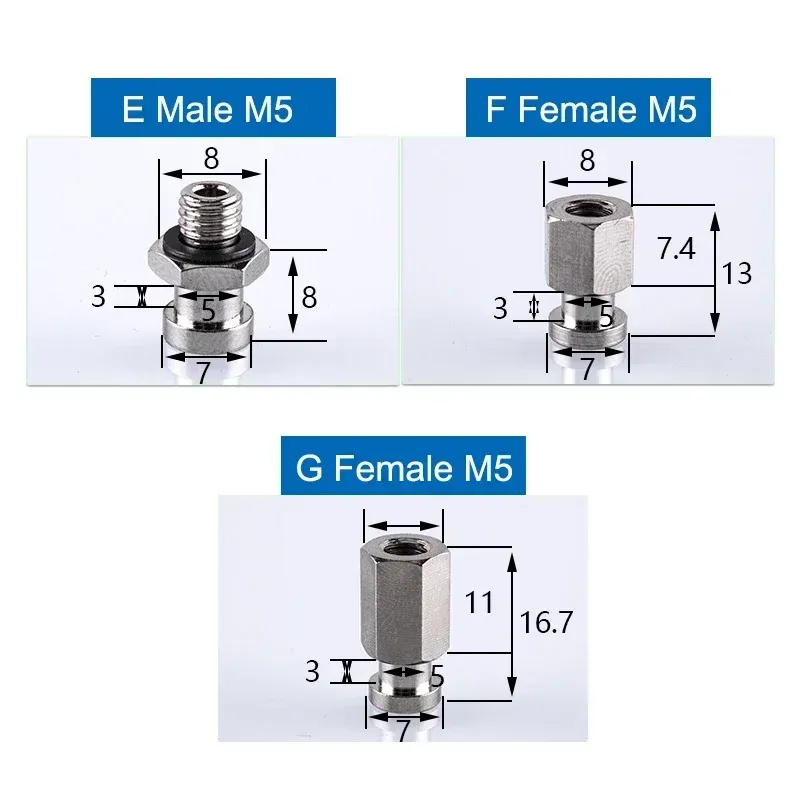 5PCS Manipulator Vacuum Sucker Fittings Hardware Adapter M4 M5 Thread Big Head Small Head Pneumatic Accessories Suction Cup Base-BOLTTE