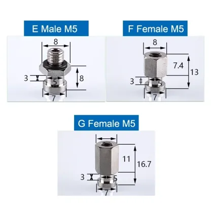 5PCS Manipulator Vacuum Sucker Fittings Hardware Adapter M4 M5 Thread Big Head Small Head Pneumatic Accessories Suction Cup Base-BOLTTE