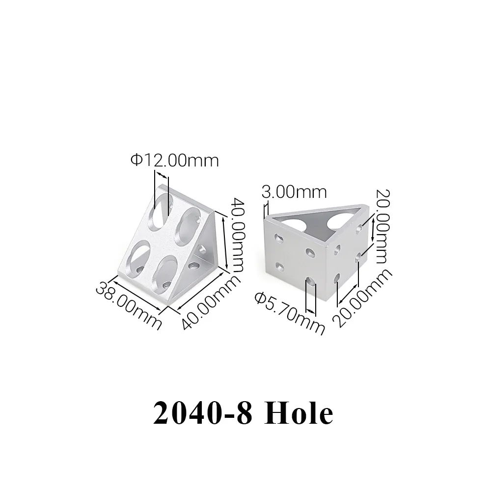4Pcs/Lot Aluminum Profile Right Angle Triangle Block Triangle Connector Bracket for 2020 3030 4040 4545 2040 3060 Alu Profiles