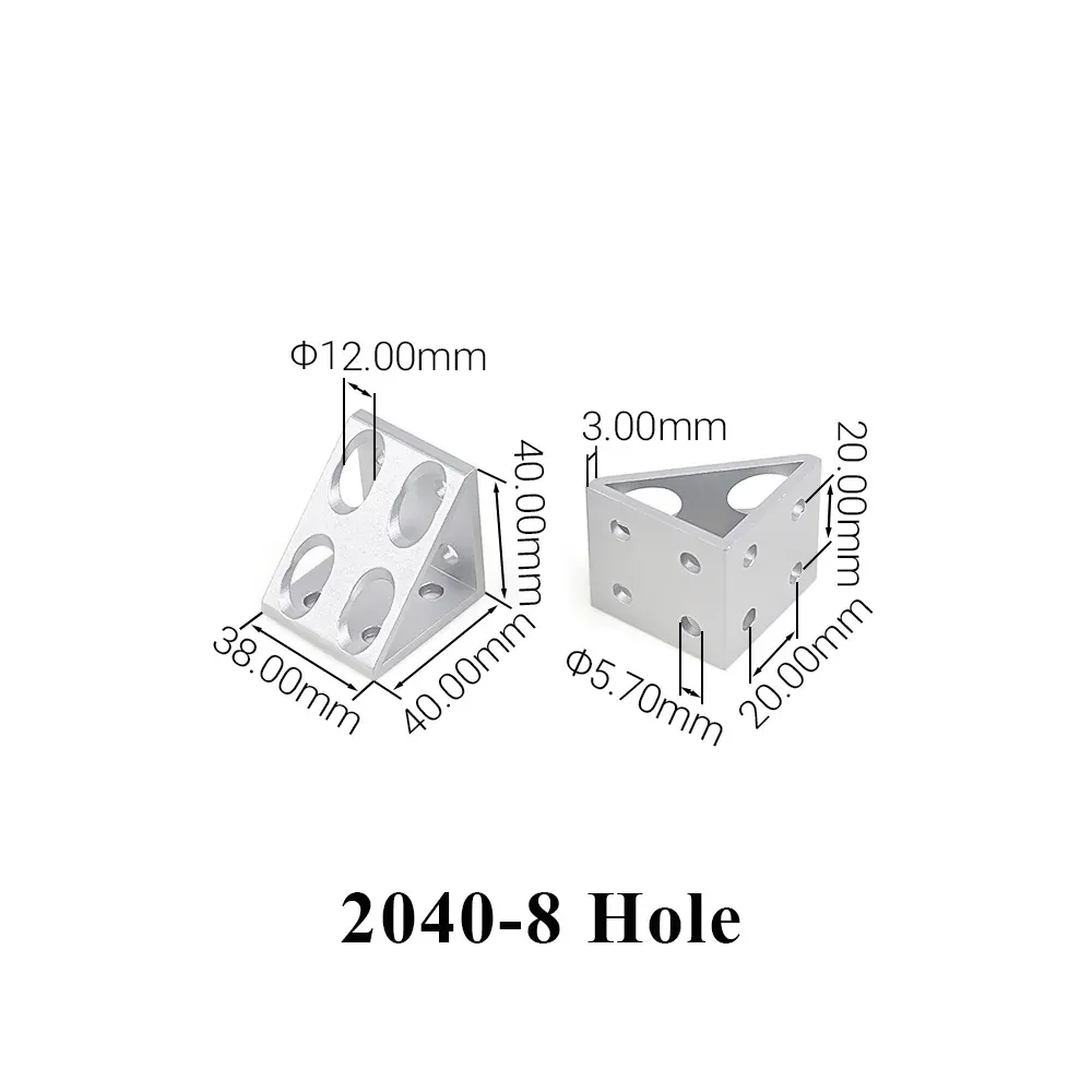 4Pcs/Lot Aluminum Profile Right Angle Triangle Block Triangle Connector Bracket for 2020 3030 4040 4545 2040 3060 Alu Profiles