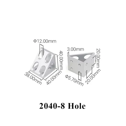 4Pcs/Lot Aluminum Profile Right Angle Triangle Block Triangle Connector Bracket for 2020 3030 4040 4545 2040 3060 Alu Profiles