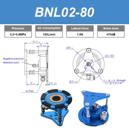Non-contact vacuum suction cups, pneumatic suspension batteries photovoltaic ceramics silicon wafers non-marking suction cups