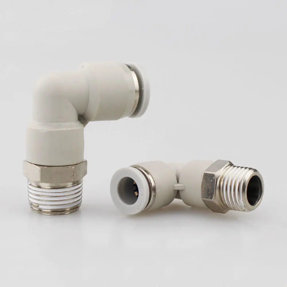 1/8" 1/4" 3/8" 1/2" BSP Male x 4 6 8 10 12 14 16 mm Tube Elbow Brass Pneumatic Air Fittings Push In Connector For Air Compressor-BOLTTE