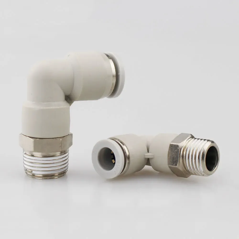 1/8" 1/4" 3/8" 1/2" BSP Male x 4 6 8 10 12 14 16 mm Tube Elbow Brass Pneumatic Air Fittings Push In Connector For Air Compressor-BOLTTE