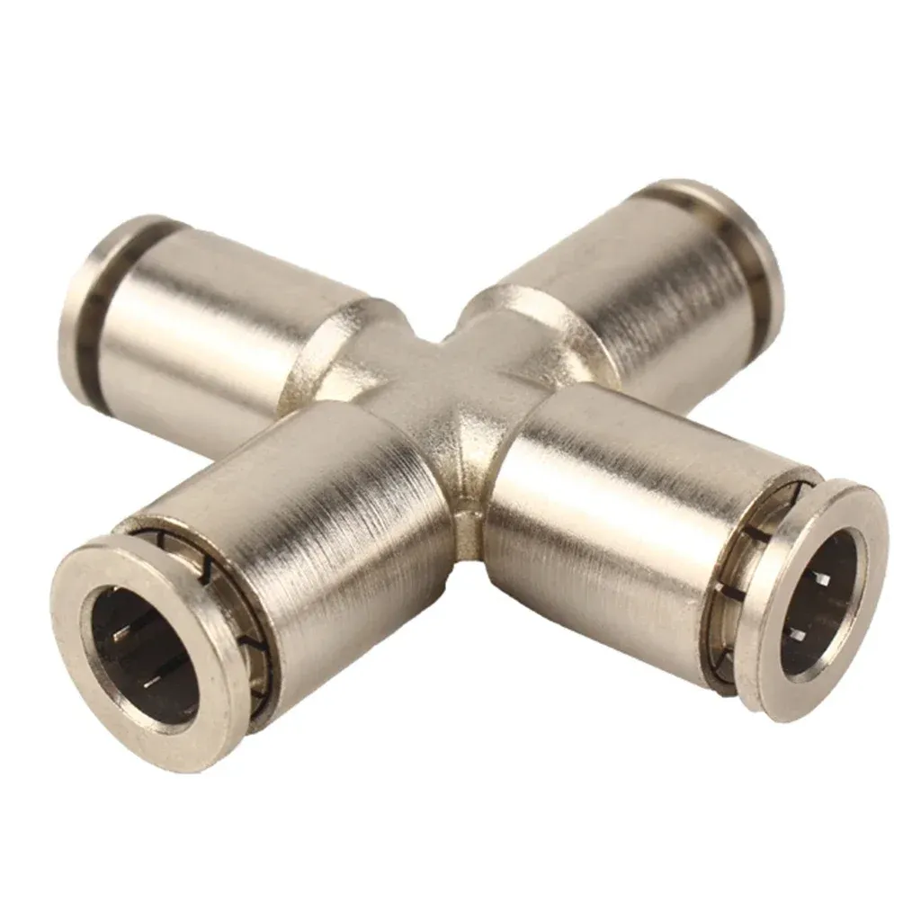 4 6 8 10 12 14 16mm PU Elbow Corss Y Tee Nickel Plated Brass Push In Quick Connector Release Pneumatic Connectors Air Fitting-BOLTTE