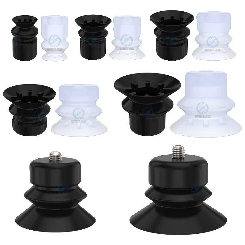 10pcs/pack ESV/ESS Series Double-layer Corrugated Vacuum Suction Cup ESS/ESV-10/15/20/25/30/40/50-BS/N-BOLTTE