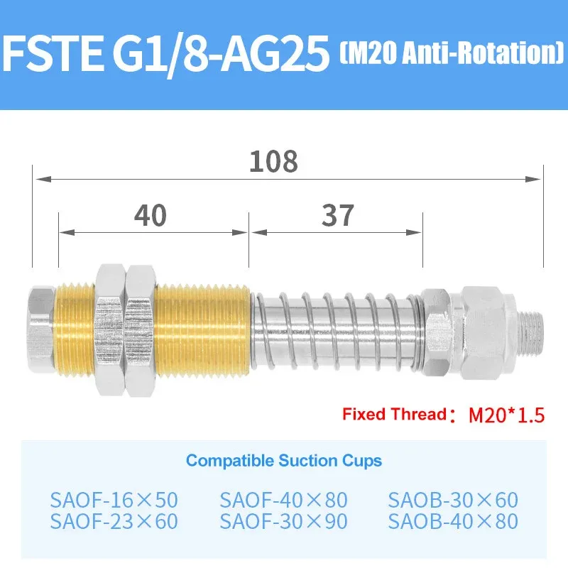 Pneumatic Vacuum Suction Cup Holder Fitting for SAF SAB SAOF SAOB FSTE Fitting