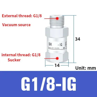 Vacuum logic valve SVKG safety valve check valve SVK-G1/8xG1/4/G3/8xG1/2-IG-AG suction cup-BOLTTE