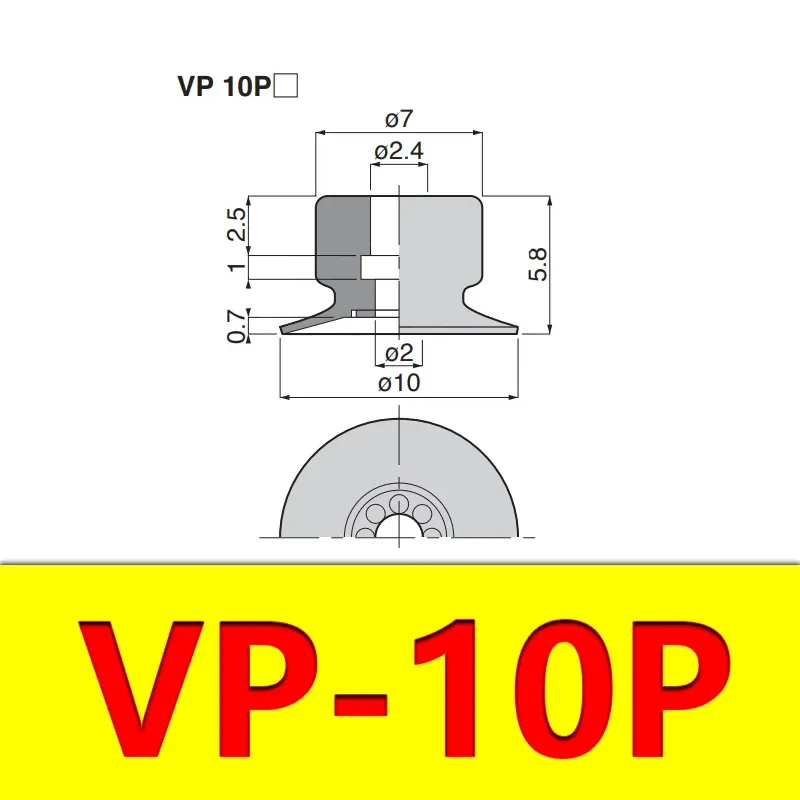 PISCO Thin Vacuum Suction Cup Manipulator Accessories Industrial Pneumatic Accessories Suction Cup Diameter 8/10/15/20mm VP-P