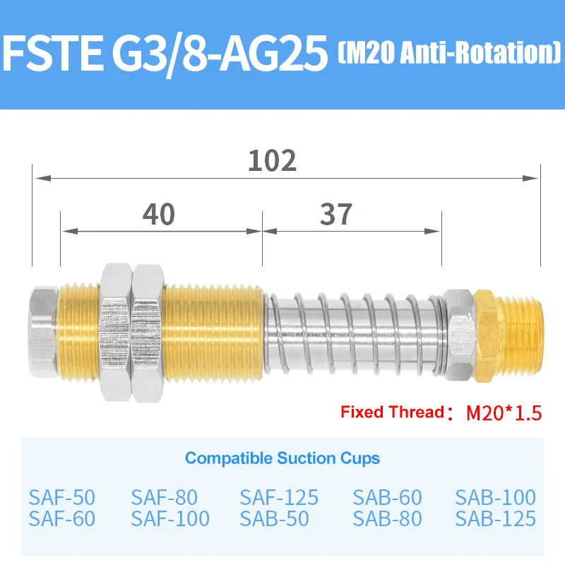 Pneumatic Vacuum Suction Cup Holder Fitting for SAF SAB SAOF SAOB FSTE Fitting