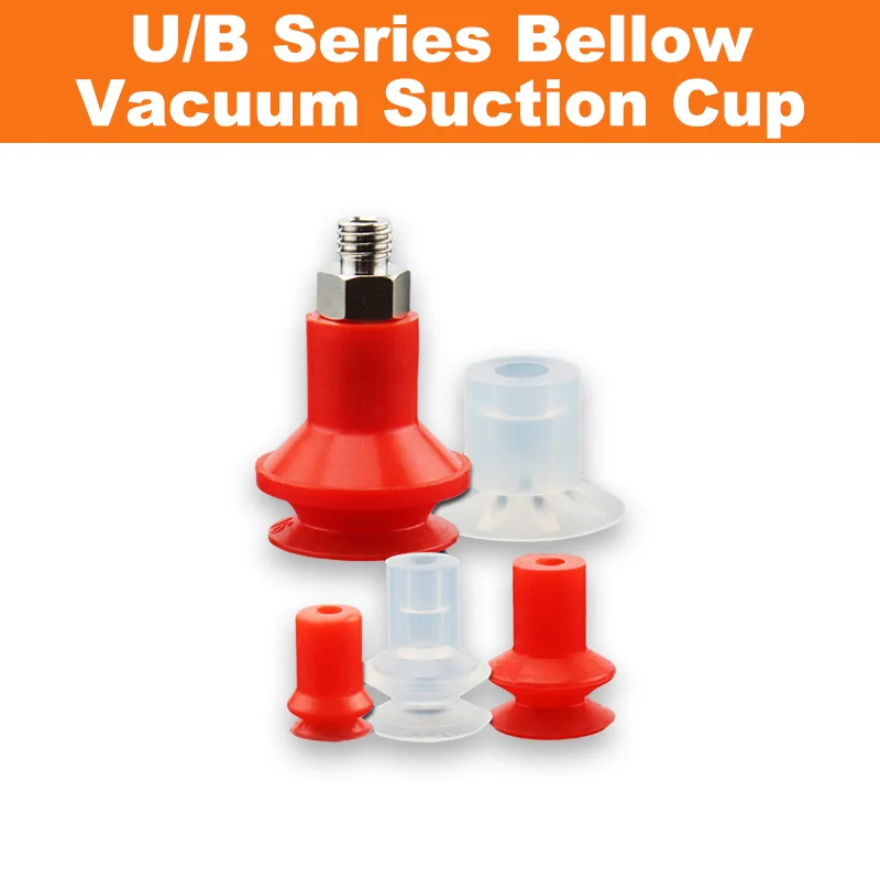 5pcs/pack Piab Red Ripple Vacuum Suction Cups U8 U15 B5 B8 B10 for Mechanical Arm Industrial Pneumatic Accessories-BOLTTE