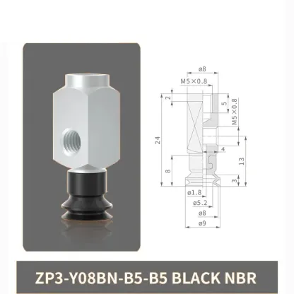 Pneumatic Vacuum Suction Cup with Fittings ZP3-Y04/06/08/10/13/16BN/BS-B5-B5 Mechanical Arm Sucker Robot Automation Tool-BOLTTE