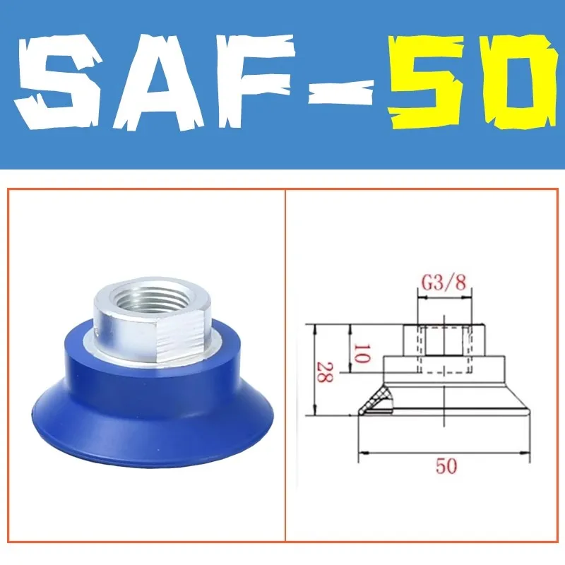 Pneumatic Robotic Vacuum Suction Cups SAF30/40/50/60/80/100/125 Single Layer Corrugated Sucker NBR Industrial Automation Parts-BOLTTE