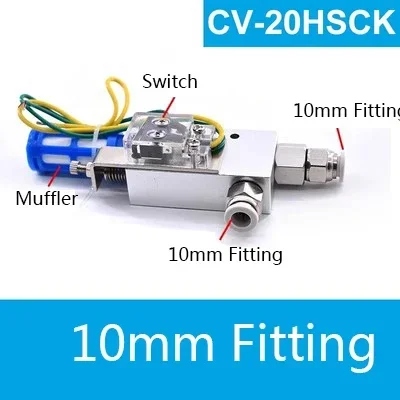 Vacuum Generator with Switch CV-10HS Exhaust Valve Negative Pressure Control Large Flow Micro Switch Vacuum Manufacturing Valve-BOLTTE