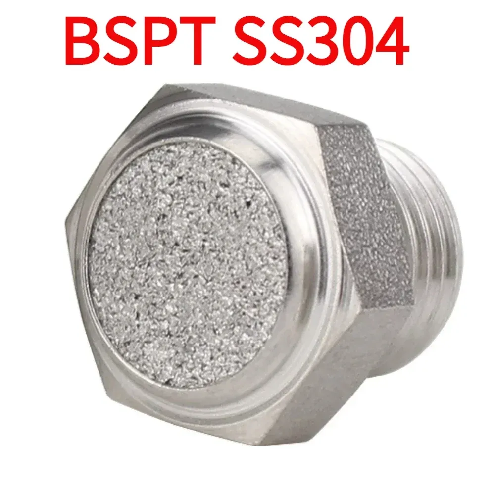 M5 1/8" 1/4" 3/8" 1/2" -2" BSP NPT Male Pneumatic Air 304 316 Stainless Steel Exhaust Muffler Silencers Fitting Noise Filter-BOLTTE