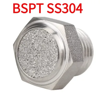 M5 1/8" 1/4" 3/8" 1/2" -2" BSP NPT Male Pneumatic Air 304 316 Stainless Steel Exhaust Muffler Silencers Fitting Noise Filter-BOLTTE