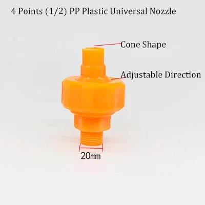 Universal Fan Shaped Conical Nozzle for Electroplating Cleaning Spray Nozzle PP Plastic Nozzle