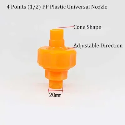 Universal Fan Shaped Conical Nozzle for Electroplating Cleaning Spray Nozzle PP Plastic Nozzle