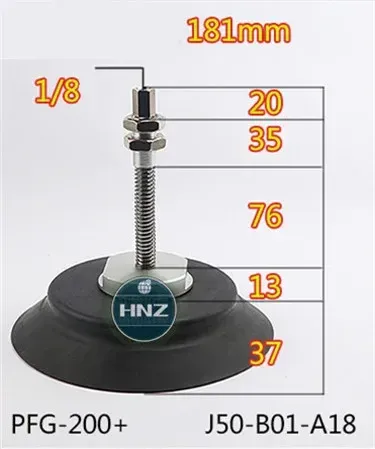 Vacuum suction cup hardware support set PFG-120-250 top air inlet metal rod A18 / A22