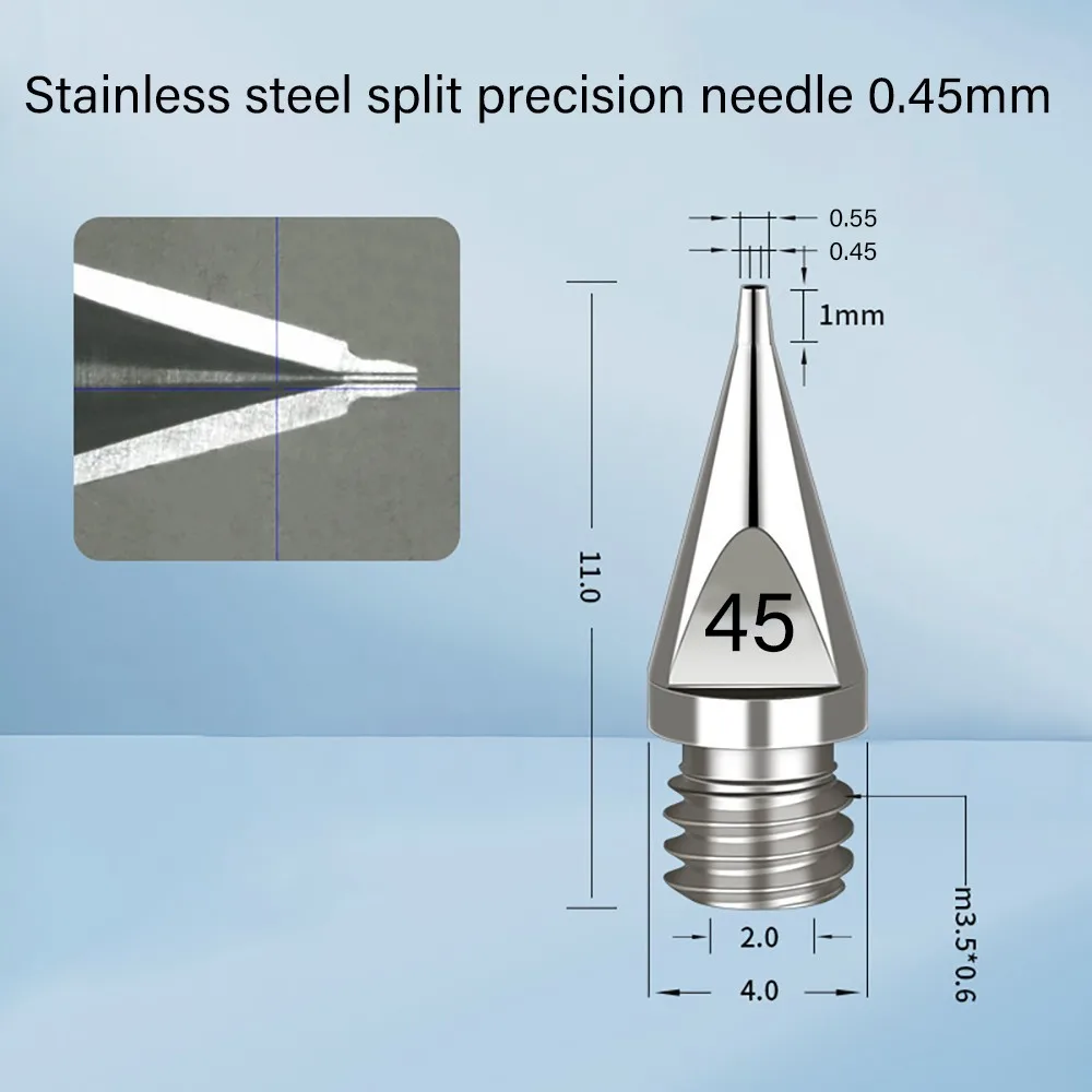 SY High Precision One-Piece Glue Dispensing Needle, Double Thread Tapered Needle Tip Integrated Conical, 304Stainless Steel-BOLTTE