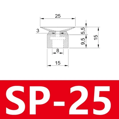 Pneumatic Suction Cup SP Single Layer Silicone Rubber 8mm Mounting Hole Sucker Big Head Injection Molding Machine Manipulator-BOLTTE