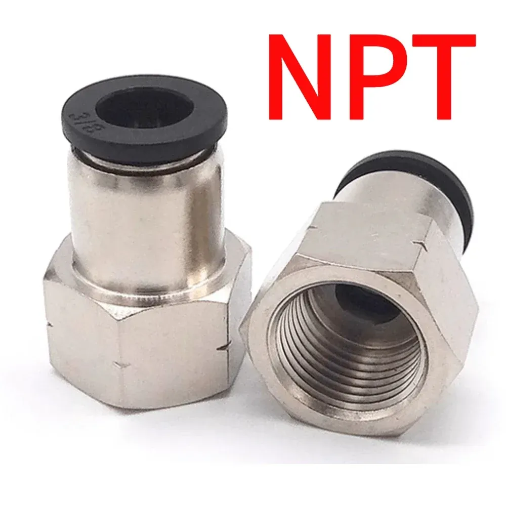 1/8" 1/4" 3/8" 1/2" NPT Male Female 1/8"- 5/8" Inch Tube OD Elbow Pneumatic Push To Connect Air Fitting Quick Release Connector-BOLTTE