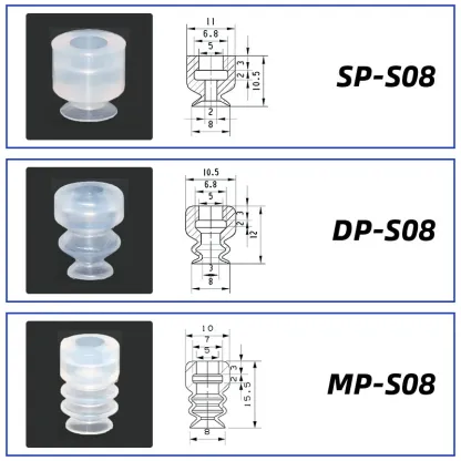 10Pcs/lot Manipulator vacuum suction cup silica gel  resistant suction nozzle pneumatic accessories Head mounting hole 5mm