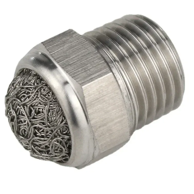 M5 1/8" 1/4" 3/8" 1/2" -2" BSP NPT Male Pneumatic Air 304 316 Stainless Steel Exhaust Muffler Silencers Fitting Noise Filter-BOLTTE