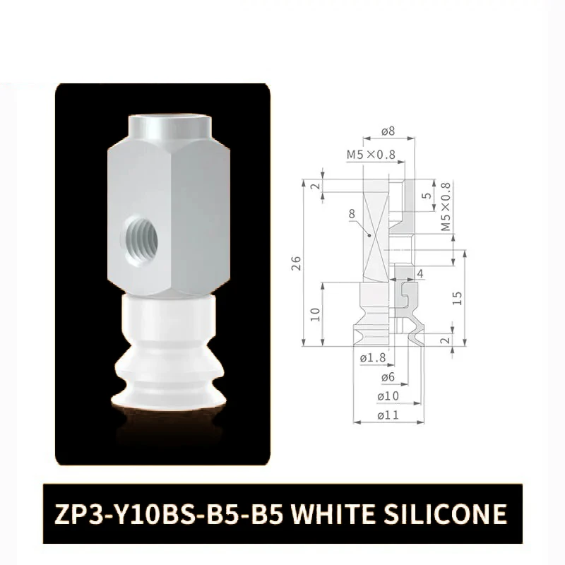 Pneumatic Vacuum Suction Cup with Fittings ZP3-Y04/06/08/10/13/16BN/BS-B5-B5 Mechanical Arm Sucker Robot Automation Tool-BOLTTE