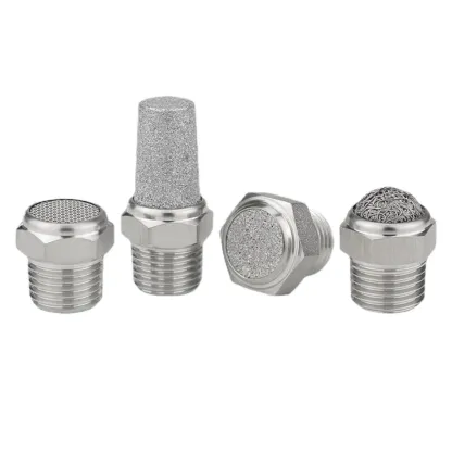 M5 1/8" 1/4" 3/8" 1/2" -2" BSP NPT Male Pneumatic Air 304 316 Stainless Steel Exhaust Muffler Silencers Fitting Noise Filter-BOLTTE