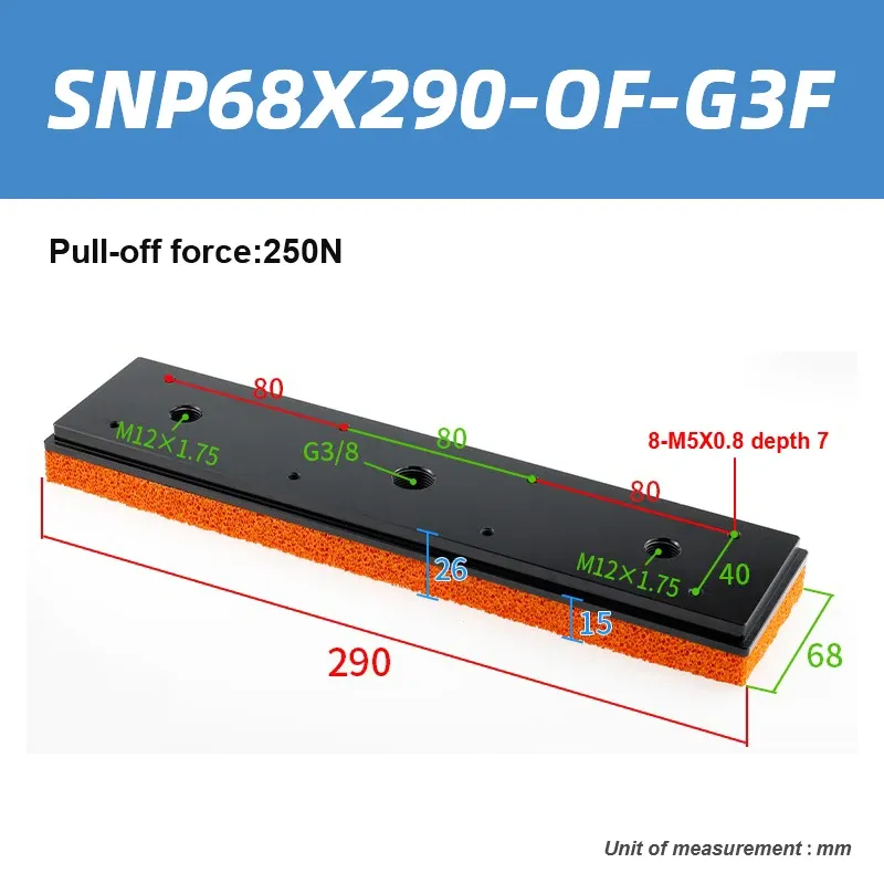 Pneumatic industrial sponge suction cup manipulator, large suction power, large flow traceless gripper-BOLTTE