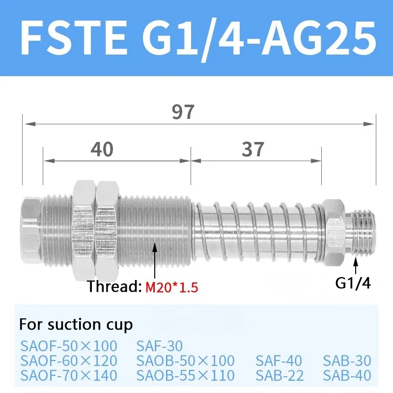 Pneumatic Robotic Vacuum Suction Cups SAF30/40/50/60/80/100/125 Single Layer Corrugated Sucker NBR Industrial Automation Parts-BOLTTE