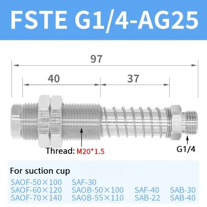 Pneumatic Robotic Vacuum Suction Cups SAF30/40/50/60/80/100/125 Single Layer Corrugated Sucker NBR Industrial Automation Parts-BOLTTE