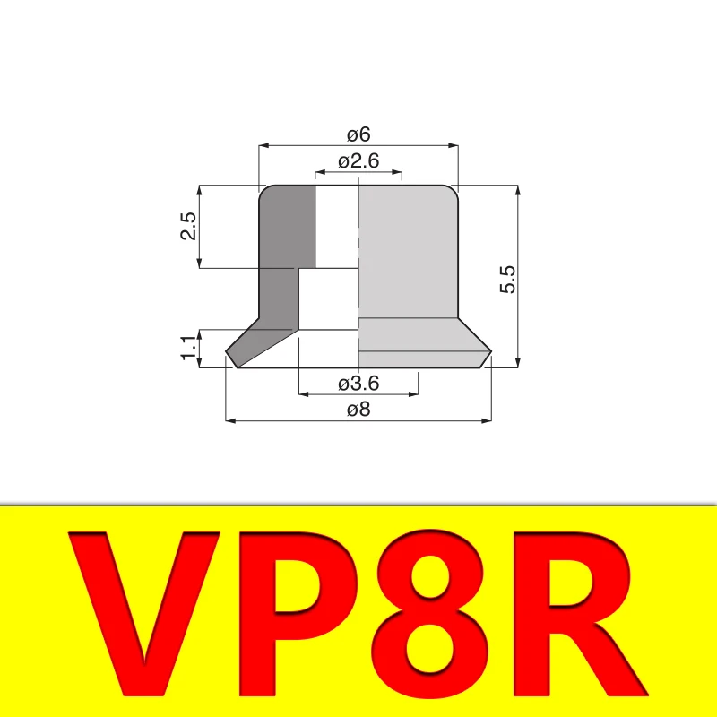  Manipulator Accessories Flat Vacuum Suction Cup Powerful Nozzle Industrial Pneumatic Accessories VP-R-BOLTTE