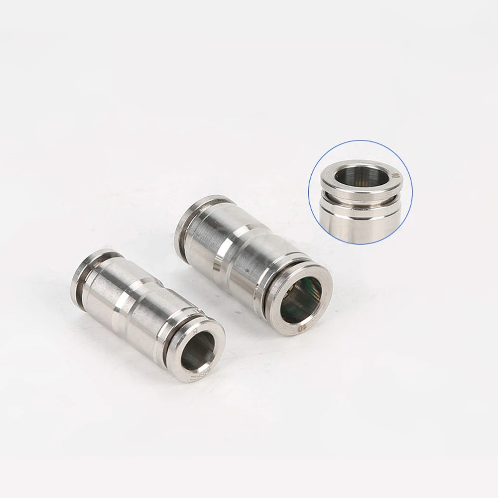 1/8" 1/4" 3/8" 1/2" 3 4 6 8 10 12 14 16mm  Equal Reducer Pneumatic 304 316 Stainless Ste Push In Connector Release Air Fitting-BOLTTE