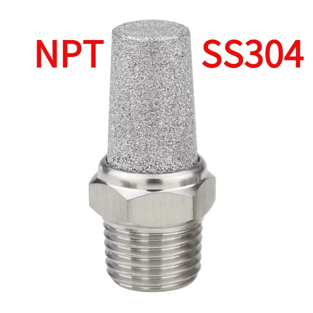 M5 1/8" 1/4" 3/8" 1/2" -2" BSP NPT Male Pneumatic Air 304 316 Stainless Steel Exhaust Muffler Silencers Fitting Noise Filter-BOLTTE