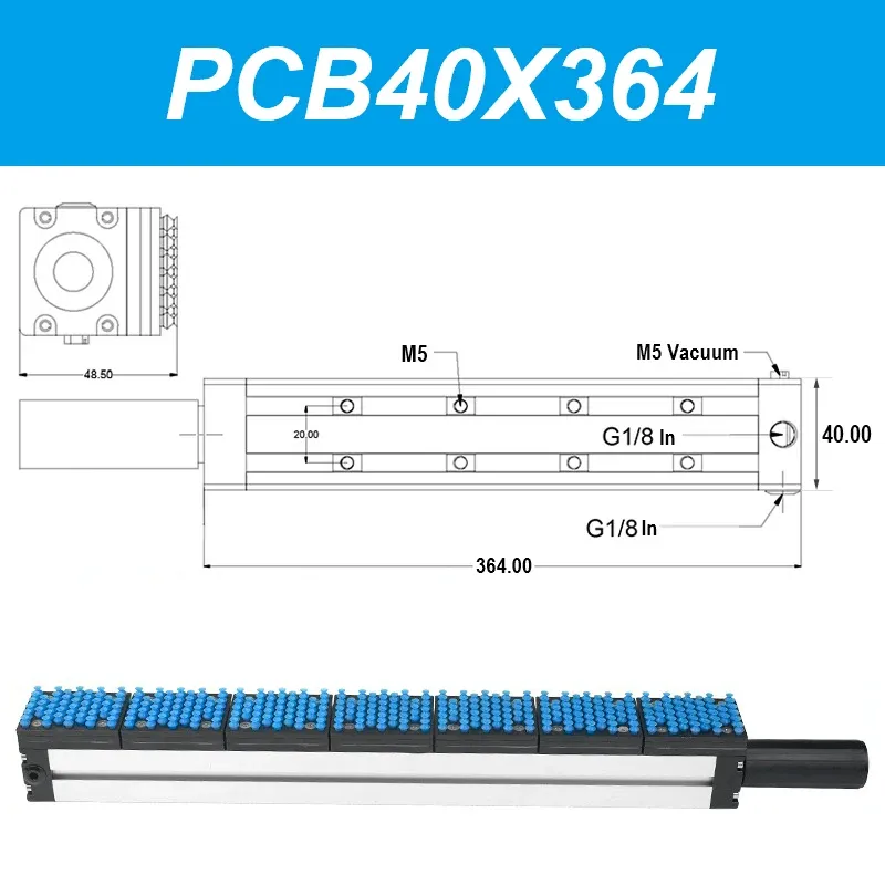 Manipulator vacuum suction cup PCB circuit board 40 width suction with hole special-shaped hollow workpiece gripper pneumatic