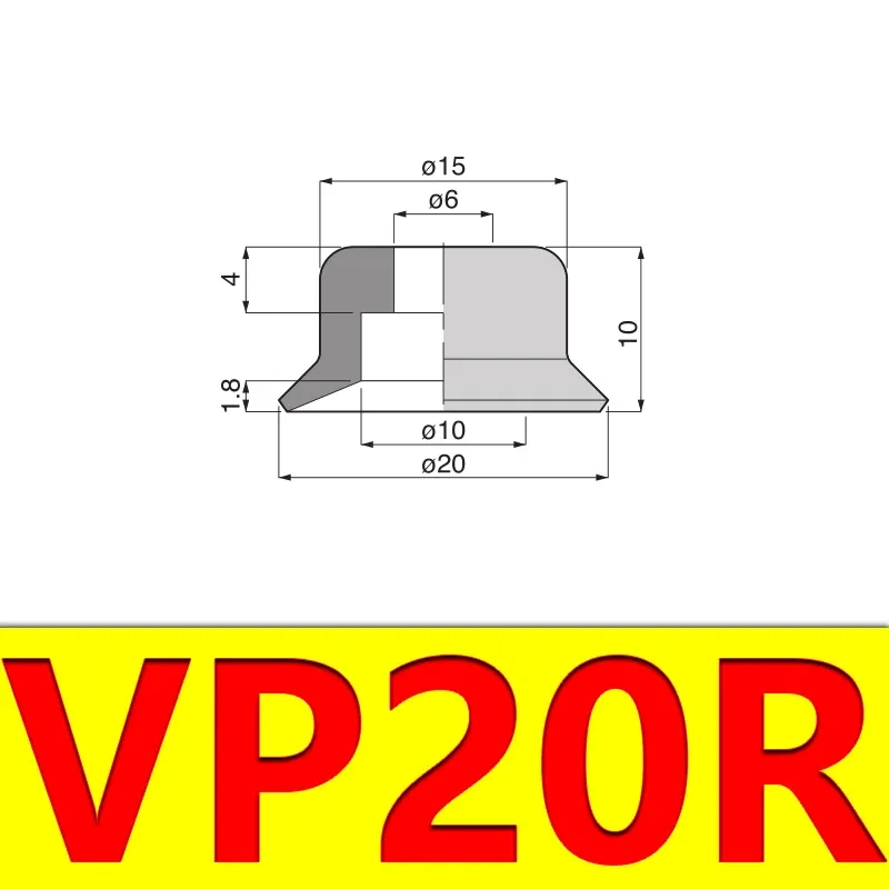  Manipulator Accessories Flat Vacuum Suction Cup Powerful Nozzle Industrial Pneumatic Accessories VP-R-BOLTTE