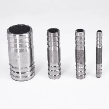 6 8 10 12 13 14 15 16 17 18 19 20 21 22 24 25 -76 mm Hose Barb Equal Straight Nipple Connector 304 Stainless Steel Pipe Fitting-BOLTTE