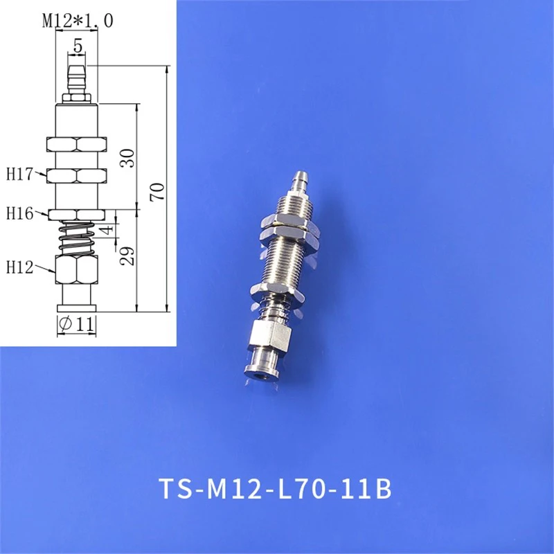Tianxing Robot Vacuum Suction Cup Fitting M10/M12 Extend Thread Top Air Intake Sucker Buffer Connecting Rod Automation Tools-BOLTTE