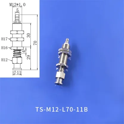 Tianxing Robot Vacuum Suction Cup Fitting M10/M12 Extend Thread Top Air Intake Sucker Buffer Connecting Rod Automation Tools-BOLTTE